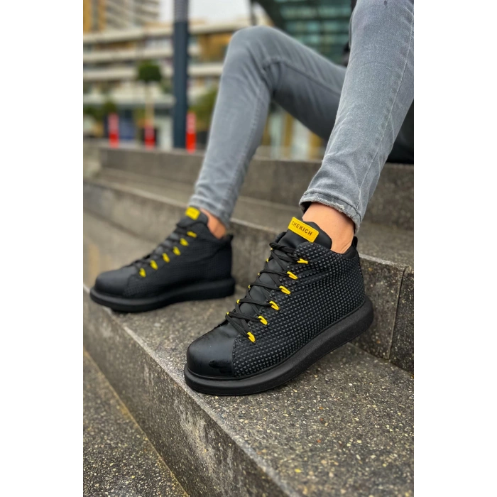 CH111 GST Milano Mens Boots BLACK - YELLOW
