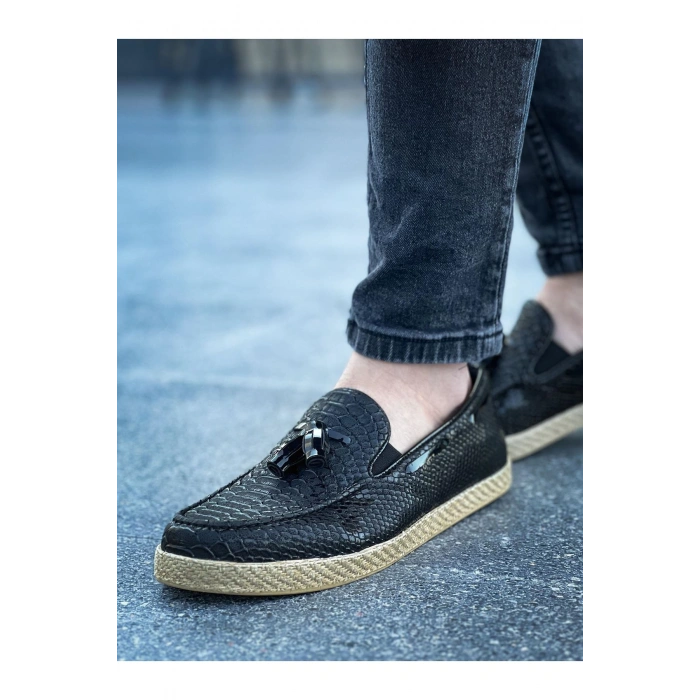 CH141 - HT Croco Erkek Ayakkabı SIYAH