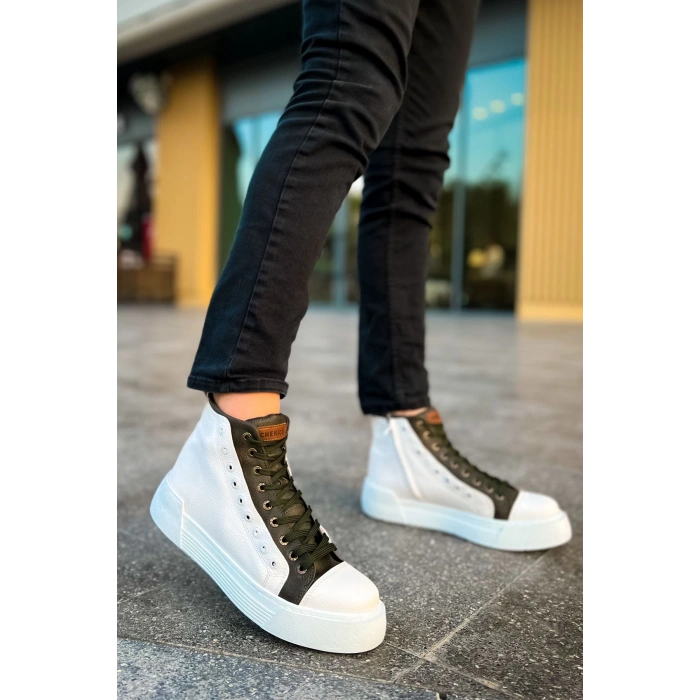 CH167 - GBT Blazer Erkek Bot BEYAZ / HAKI