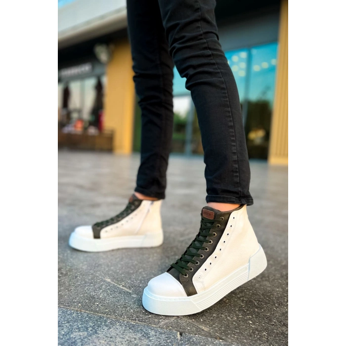 CH167 - GBT Blazer Erkek Bot BEYAZ / HAKI