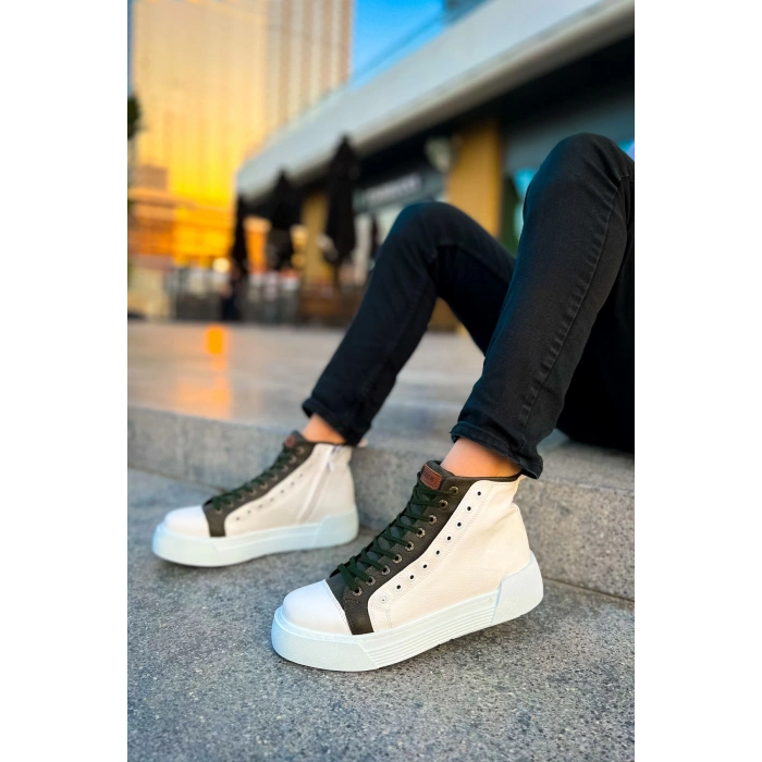 CH167 - GBT Blazer Erkek Bot BEYAZ / HAKI