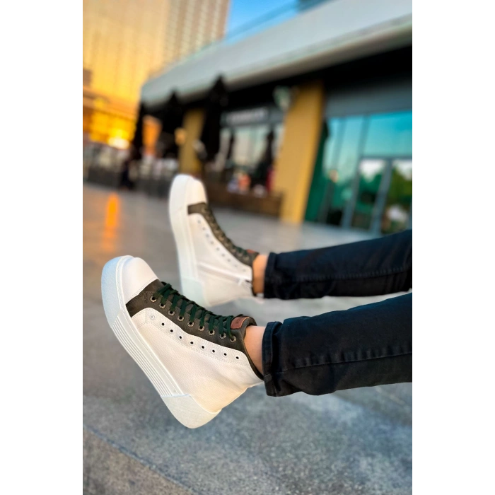 CH167 - GBT Blazer Erkek Bot BEYAZ / HAKI