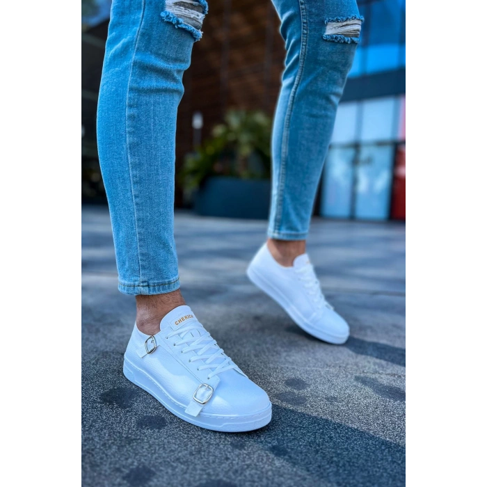 CH191 - CBT Side Buckle Erkek Ayakkabı BEYAZ