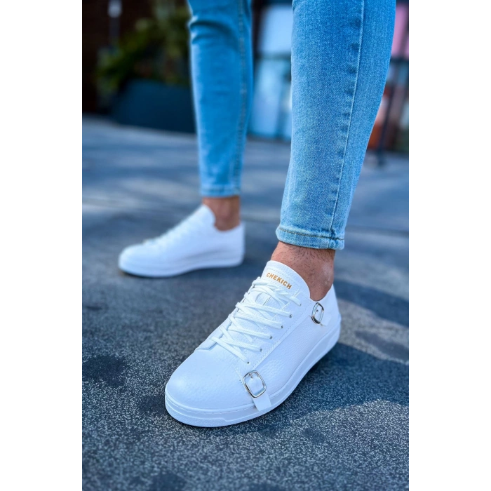 CH191 - CBT Side Buckle Erkek Ayakkabı BEYAZ