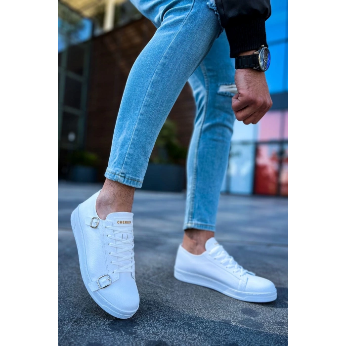 CH191 - CBT Side Buckle Erkek Ayakkabı BEYAZ