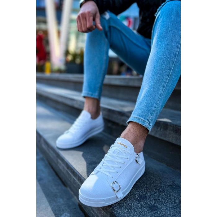 CH191 - CBT Side Buckle Erkek Ayakkabı BEYAZ