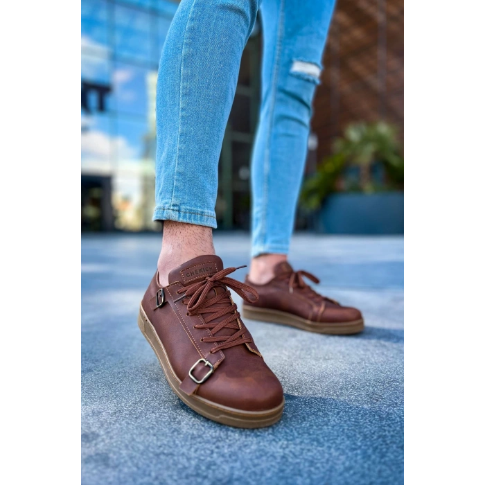 CH191 - CKT Side Buckle Erkek Ayakkabı TABA