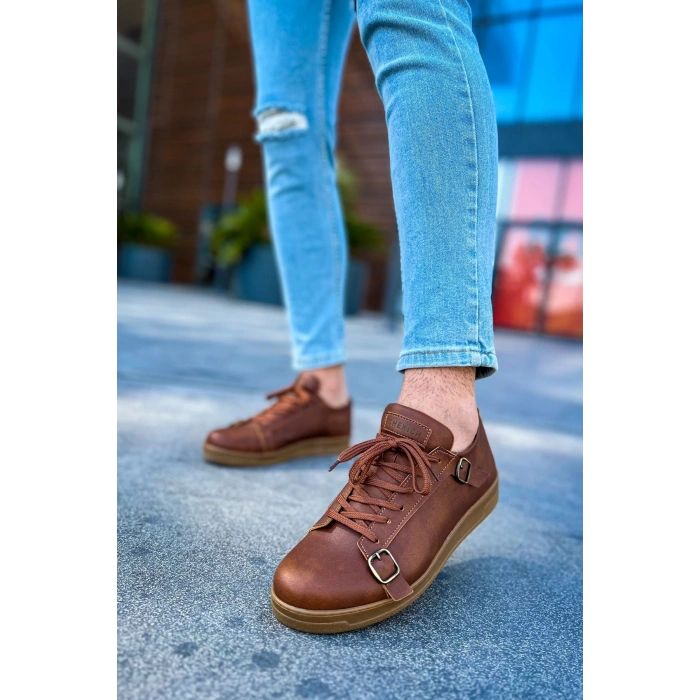 CH191 - CKT Side Buckle Erkek Ayakkabı TABA