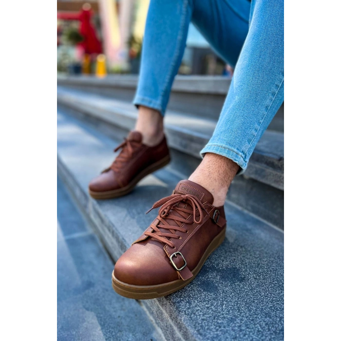 CH191 - CKT Side Buckle Erkek Ayakkabı TABA