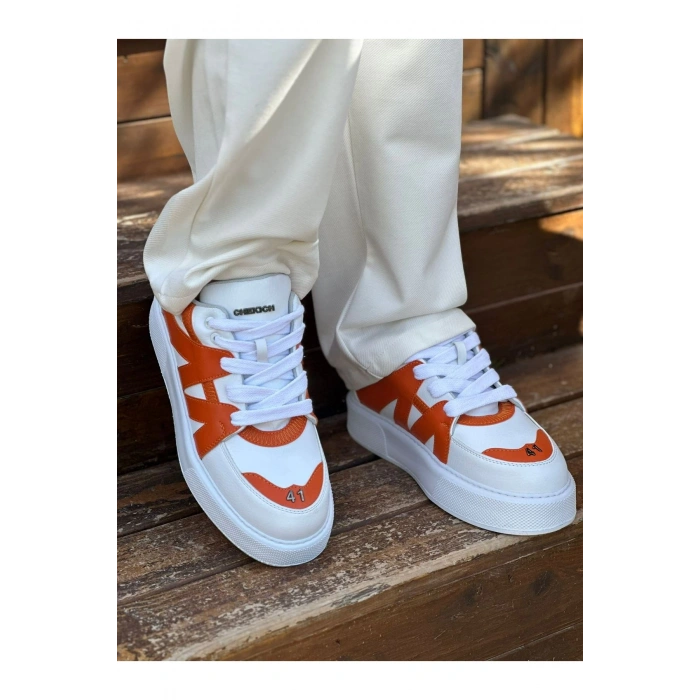 CH2407 - CBT Star-X Erkek Spor Ayakkabı Beyaz/Turuncu