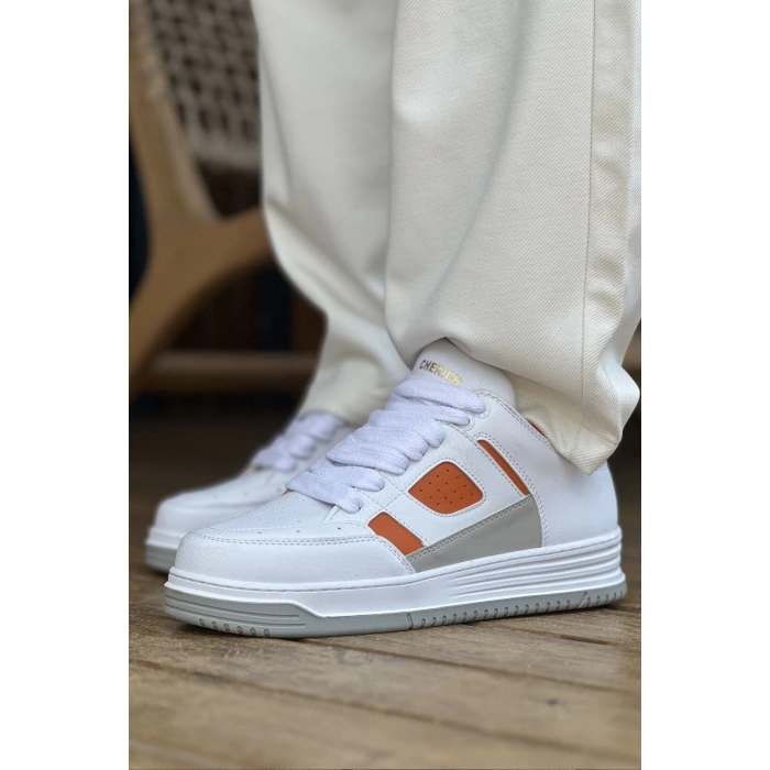 CH2410 - CBT Avax  Erkek Spor Ayakkabı Beyaz/Turuncu