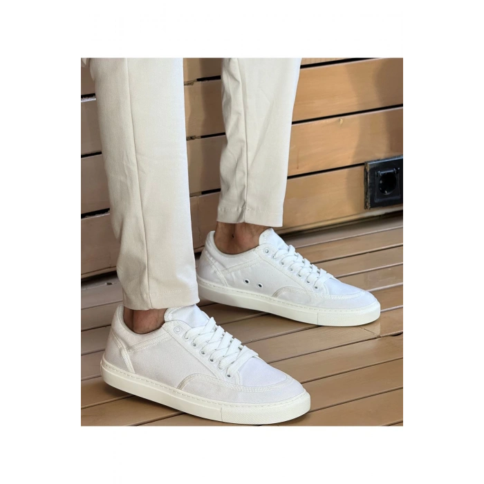 CH2505 - Keten Erkek Ayakkabı BEYAZ / BEYAZ