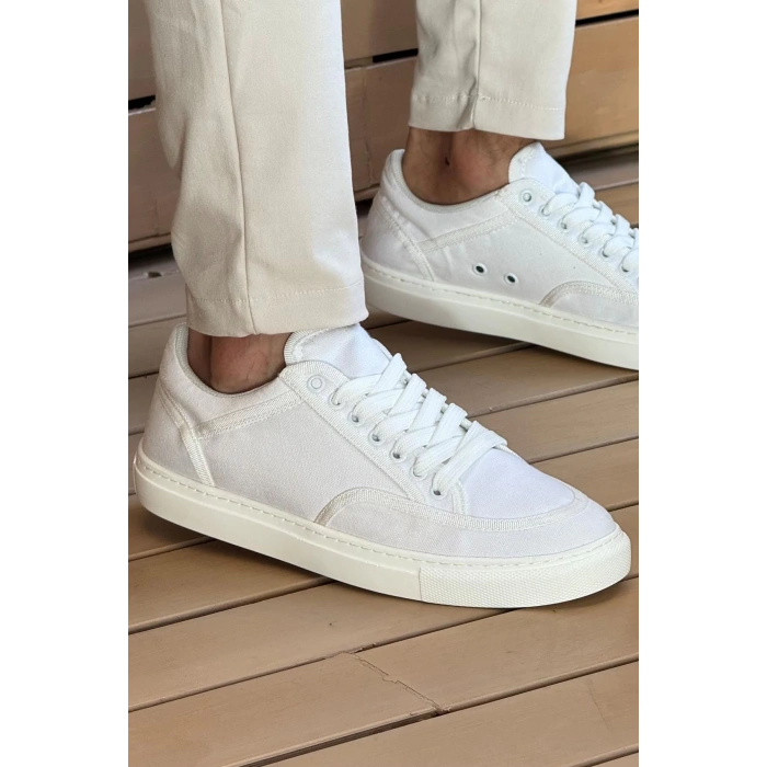 CH2505 - Keten Erkek Ayakkabı BEYAZ / BEYAZ