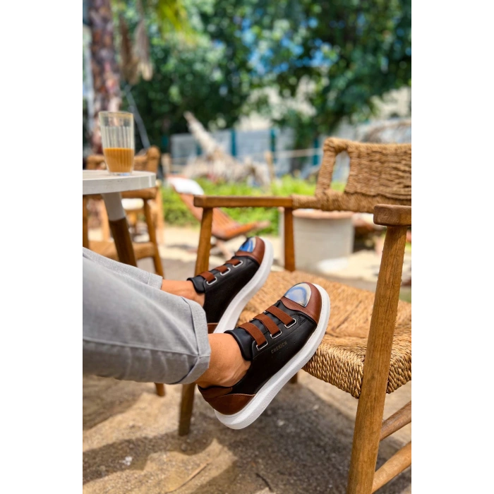 CH251 - GBT Mirror Furry Erkek Ayakkabı SIYAH/TABA