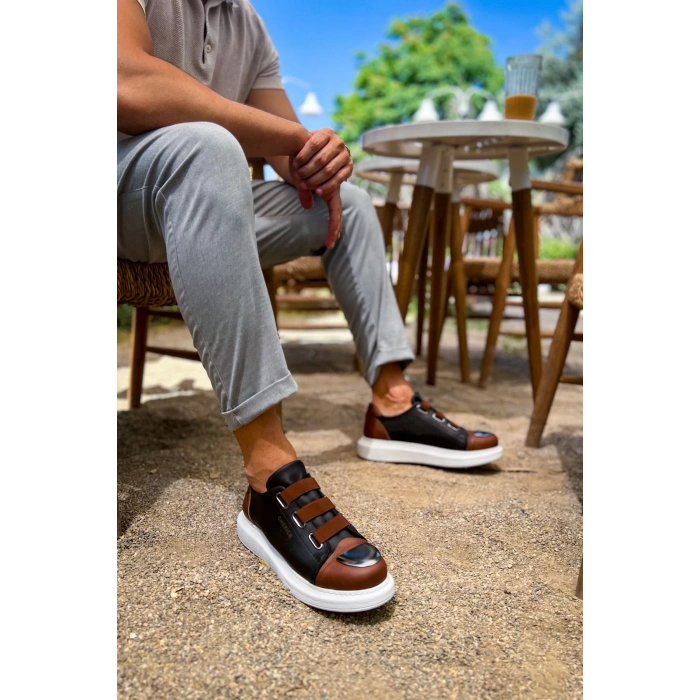 CH251 - GBT Mirror Furry Erkek Ayakkabı SIYAH/TABA