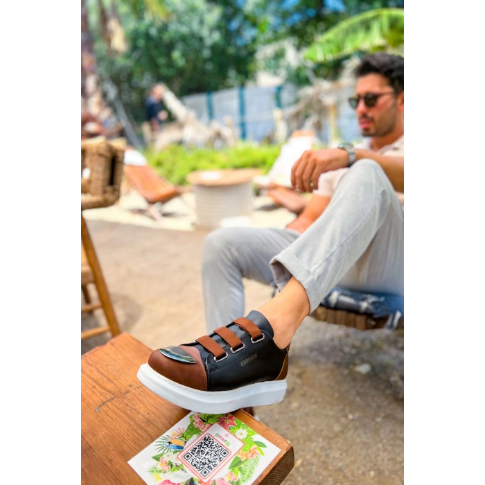 CH251 - GBT Mirror Furry Erkek Ayakkabı SIYAH/TABA