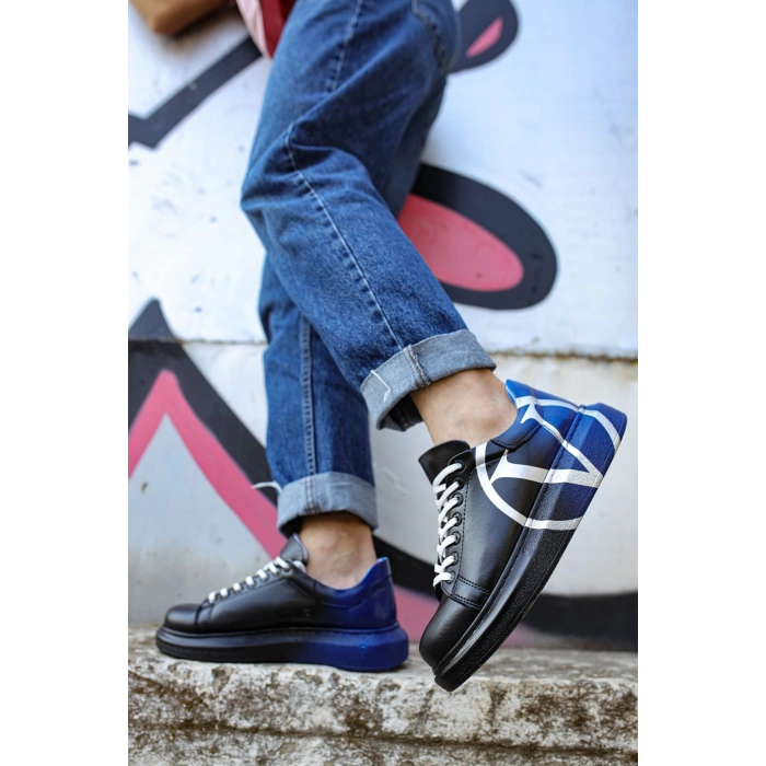 CH254 CBT Paint Mens Shoes 407 V  BLACK / BLUE