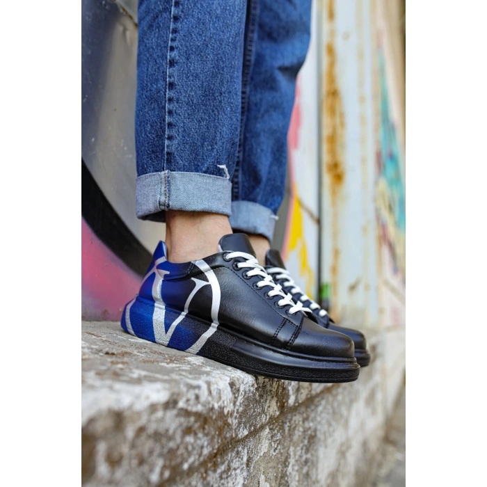 CH254 CBT Paint Mens Shoes 407 V  BLACK / BLUE