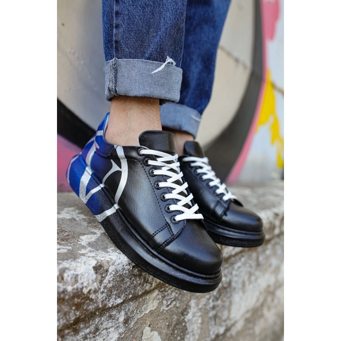 CH254 CBT Paint Mens Shoes 407 V  BLACK / BLUE