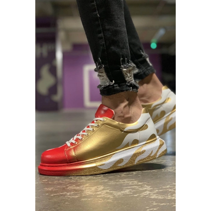 CH254 - CBT Pittura Erkek Ayakkabı 413 ALV KIRMIZI / ALTIN