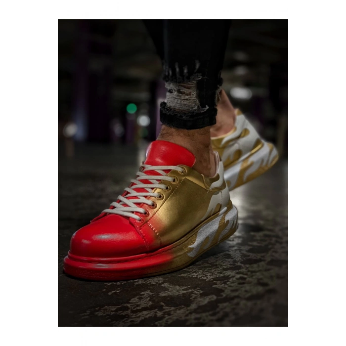 CH254 - CBT Pittura Erkek Ayakkabı 413 ALV KIRMIZI / ALTIN