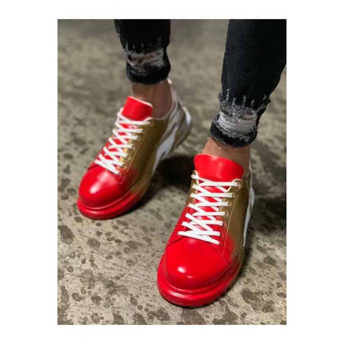 CH254 - CBT Pittura Erkek Ayakkabı 413 ALV KIRMIZI / ALTIN