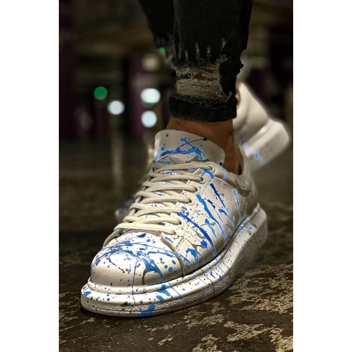 CH254 - CBT Pittura Erkek Ayakkabı 416 MAVI PÜSKÜRTME