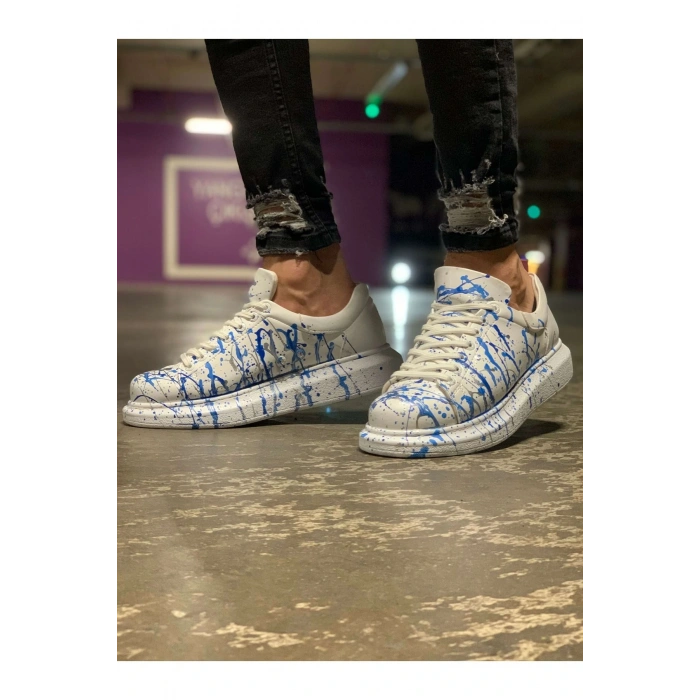 CH254 - CBT Pittura Erkek Ayakkabı 416 MAVI PÜSKÜRTME