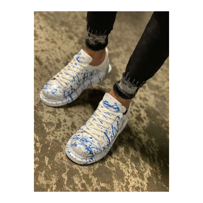 CH254 - CBT Pittura Erkek Ayakkabı 416 MAVI PÜSKÜRTME