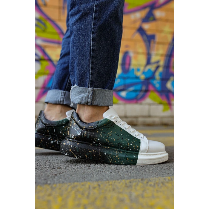 CH254 CBT Paint Mens Shoes 437 WHITE / GREEN / BLACK