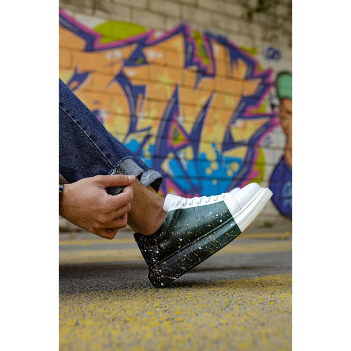 CH254 CBT Paint Mens Shoes 437 WHITE / GREEN / BLACK