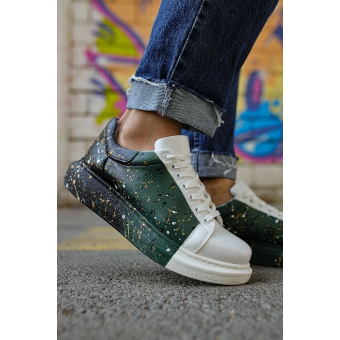 CH254 CBT Paint Mens Shoes 437 WHITE / GREEN / BLACK