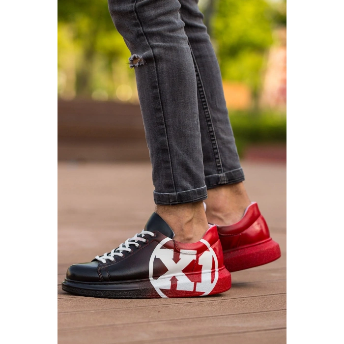 CH254 - CBT Pittura Erkek Ayakkabı 445 SIYAH / KIRMIZI X1