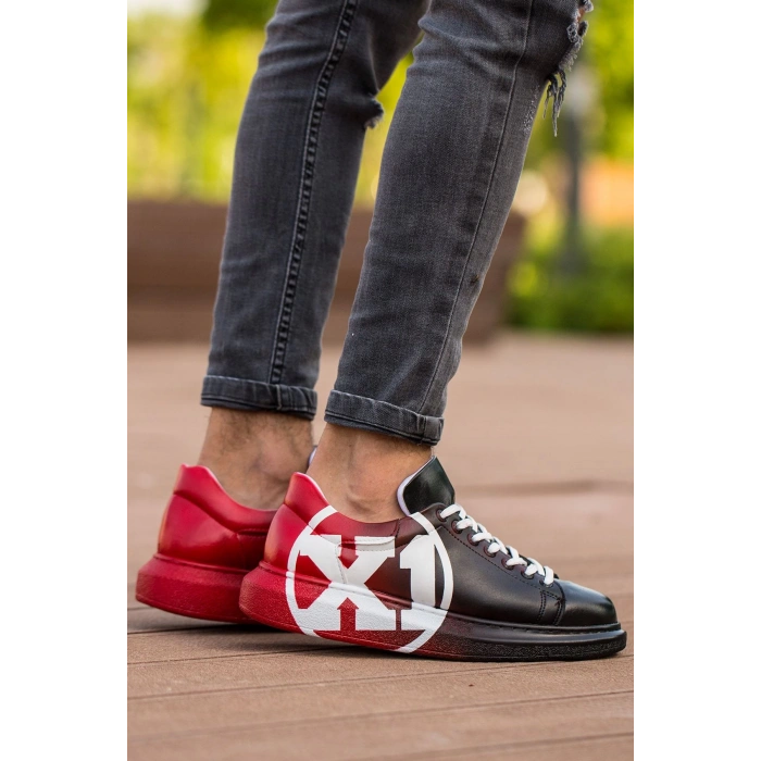 CH254 - CBT Pittura Erkek Ayakkabı 445 SIYAH / KIRMIZI X1