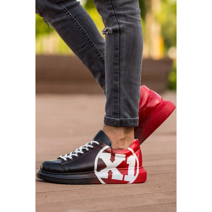 CH254 - CBT Pittura Erkek Ayakkabı 445 SIYAH / KIRMIZI X1