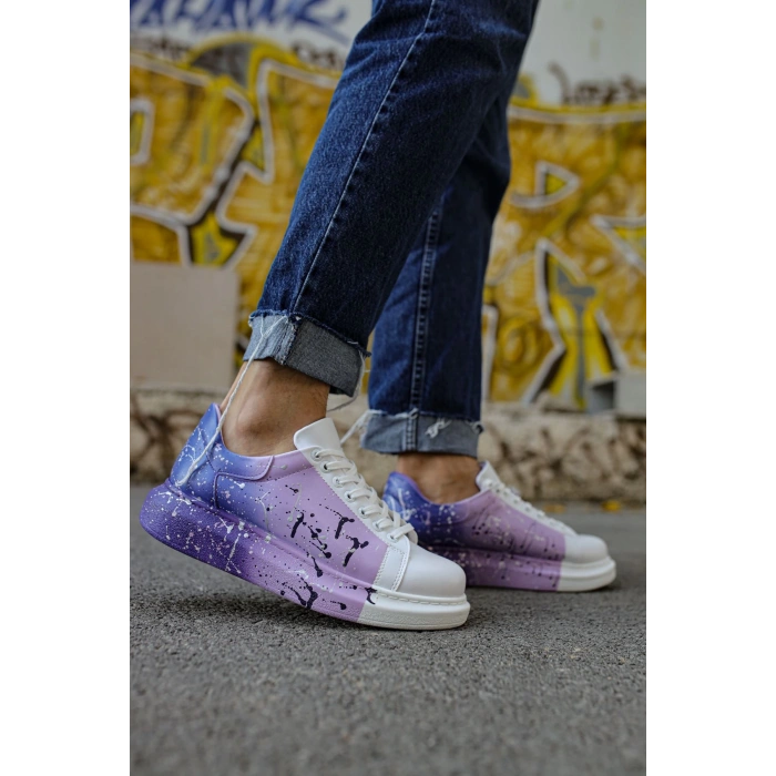 CH254 CBT Painting Mens Shoes 447 WHITE / PURPLE