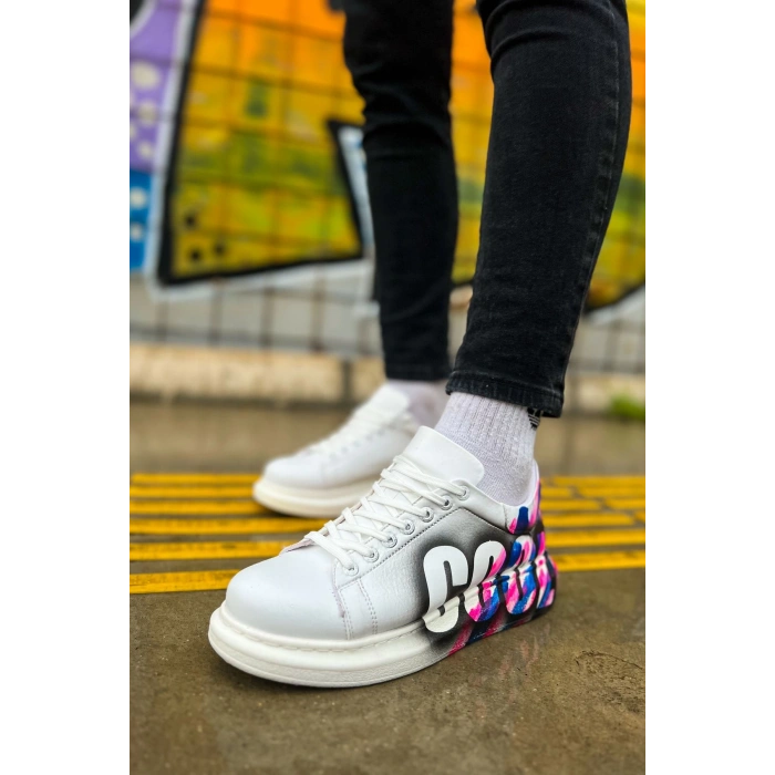 CH254 - CBT Pittura Erkek Ayakkabı 486 PEMBE / MAVI COOL