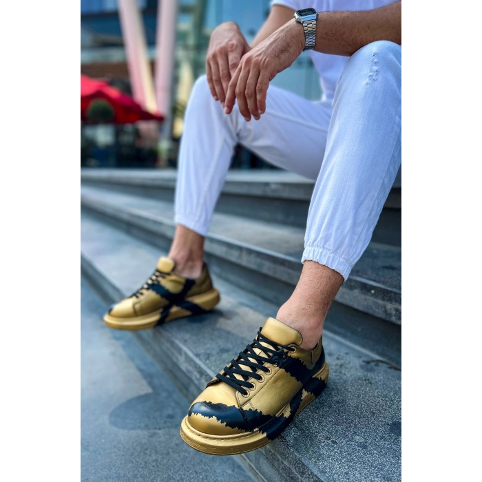 CH254 - CST Pittura Erkek Ayakkabı 549 GOLD SIYAH X
