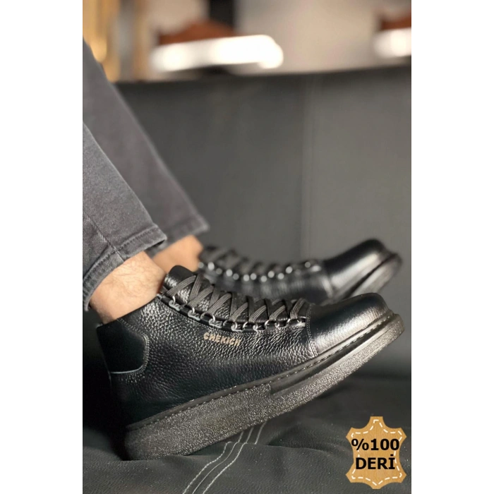 CH258 - CST Roma Deri Erkek Bot SIYAH