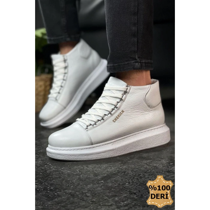 CH258 - DBT Roma Deri Erkek Bot BEYAZ