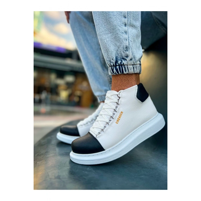 CH258 - GBT Roma Colourful Erkek Bot BEYAZ/SIYAH