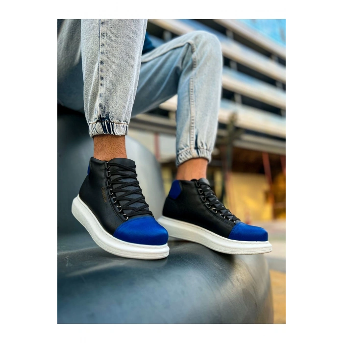 CH258 GBT Rome Colourful Mens Boot BLACK/SAX BLUE