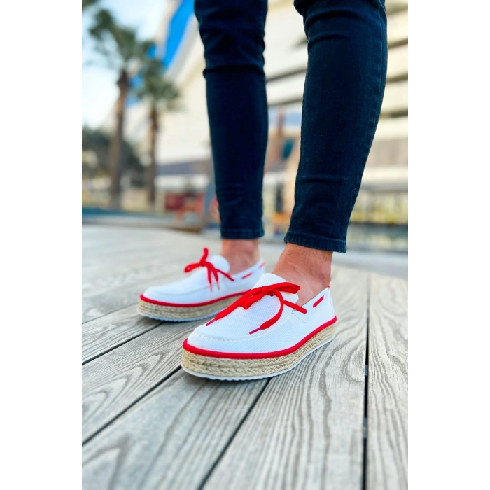 CH311 - Espadril Erkek Ayakkabı BEYAZ/KIRMIZI