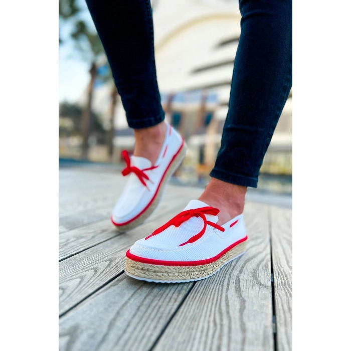 CH311 - Espadril Erkek Ayakkabı BEYAZ/KIRMIZI