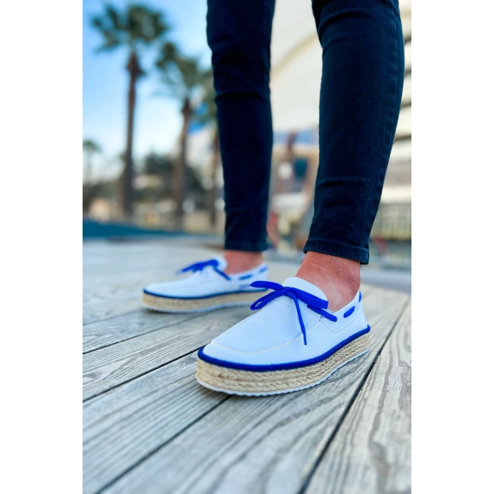 CH311 - Espadril Erkek Ayakkabı BEYAZ / SAX MAVI