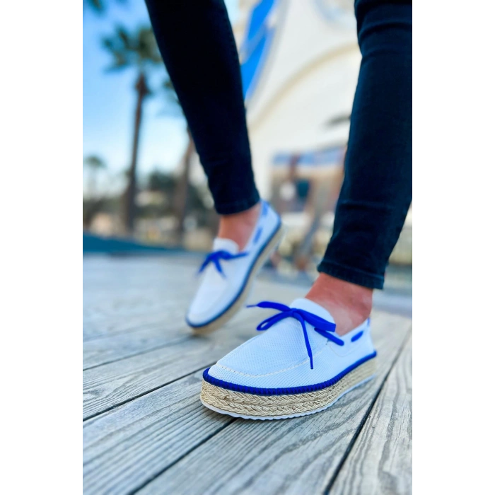 CH311 - Espadril Erkek Ayakkabı BEYAZ / SAX MAVI