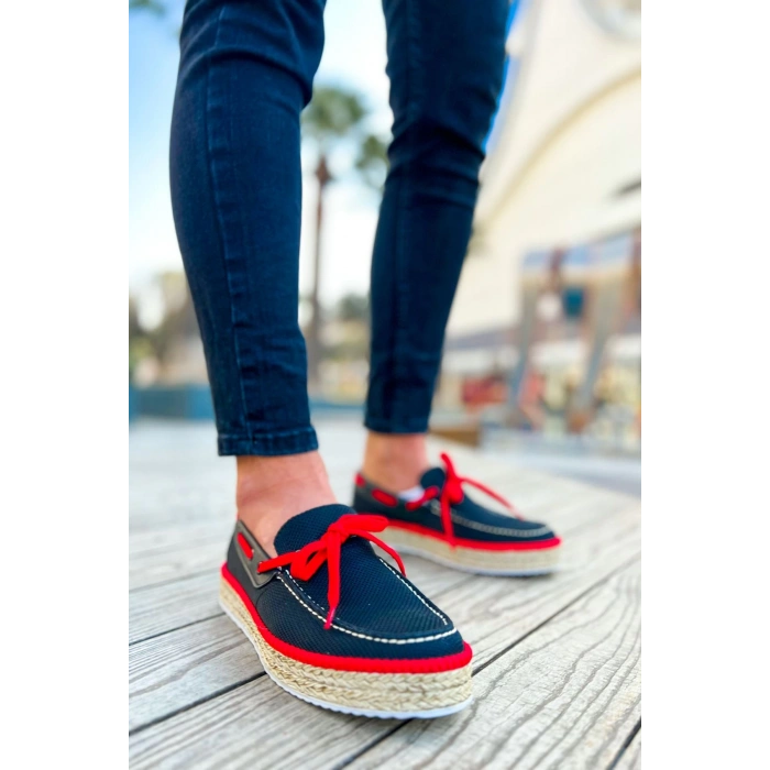 CH311 - Espadril Erkek Ayakkabı SIYAH - KIRMIZI
