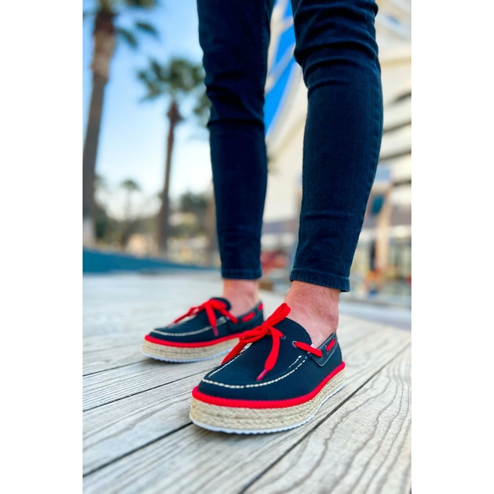 CH311 - Espadril Erkek Ayakkabı SIYAH - KIRMIZI