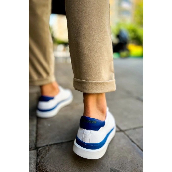 CH979 Santoni GBT Mens Sports Shoes WHITE/BLUE