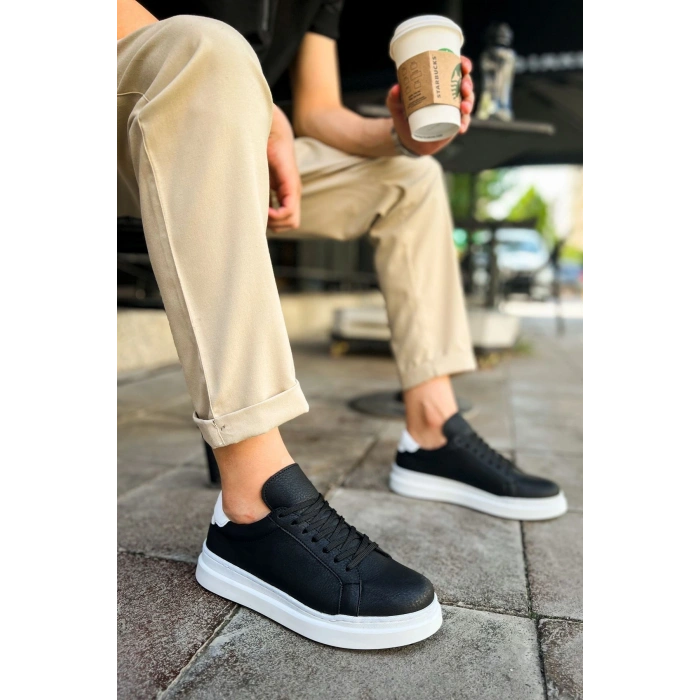 CH979 - Santoni GBT Spor Erkek Ayakkabı SIYAH/BEYAZ